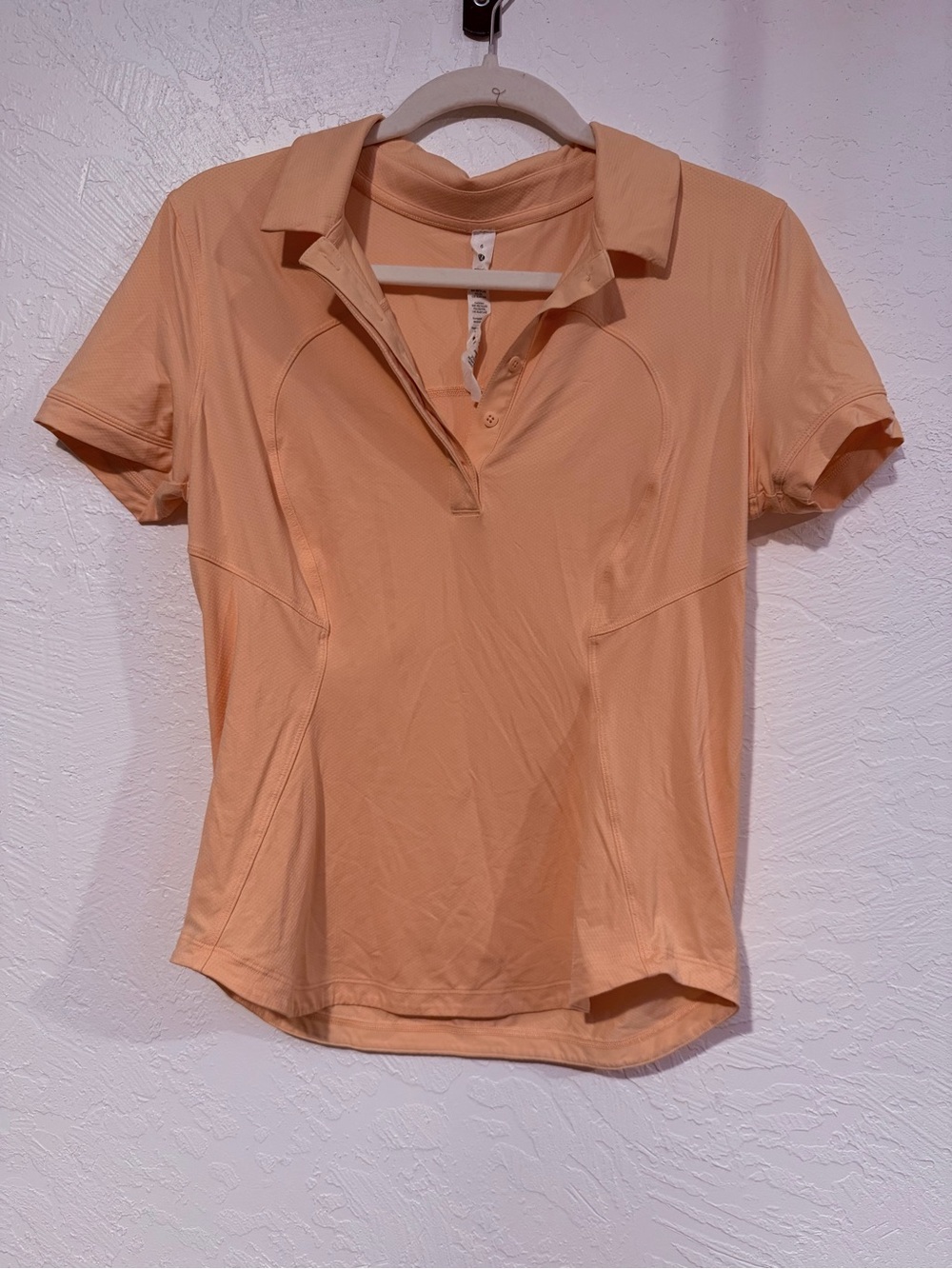 Lululemon Quick Drying Short Sleeve Polo SUMG Orange Size
6